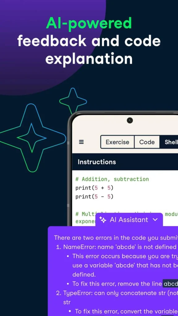 اپلیکیشن DataCamp برای Python و SQL – نمای 2