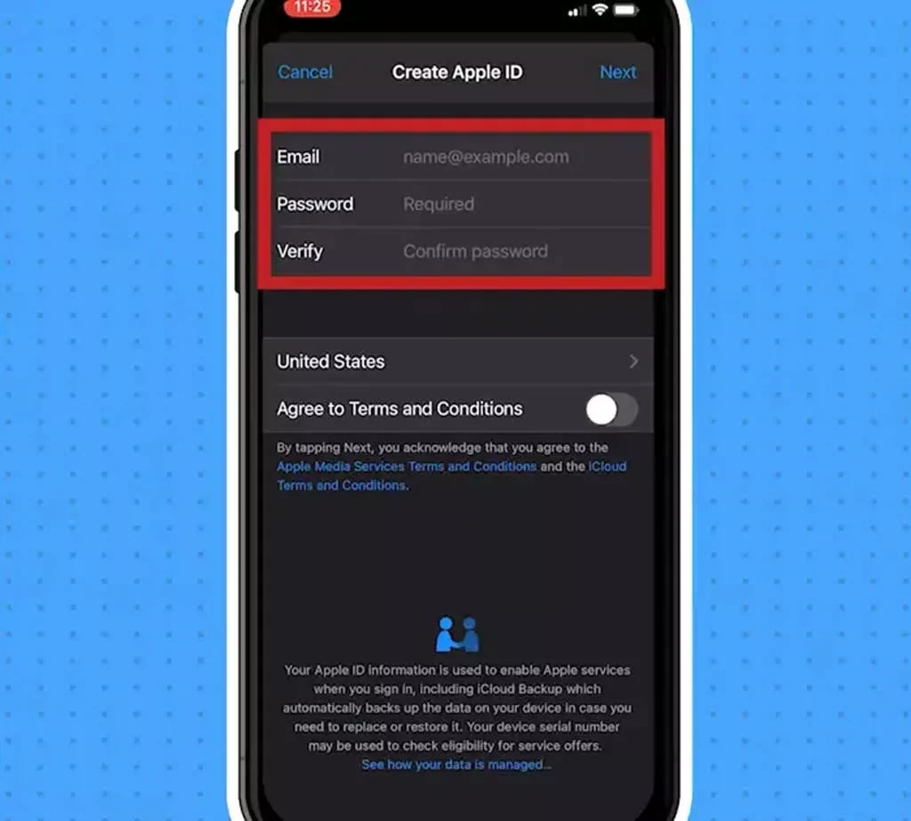اطلاعات ساخت Apple Account در App Store