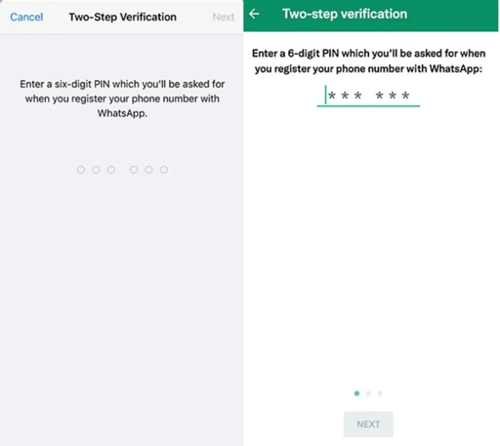 فعال کردن تایید دو مرحله‌ای واتساپ – مرحله 4