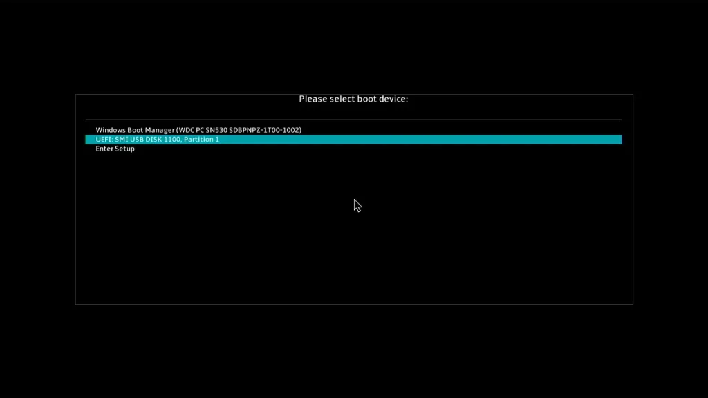باز کردن Boot Menu برای نصب ویندوز ۱۱