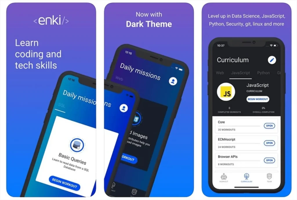 اپلیکیشن Enki برای تمرین برنامه‌نویسی