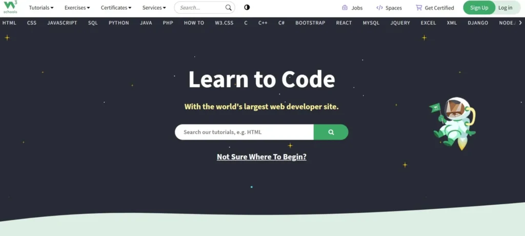 منبع آموزشی W3Schools برای یادگیری برنامه‌نویسی