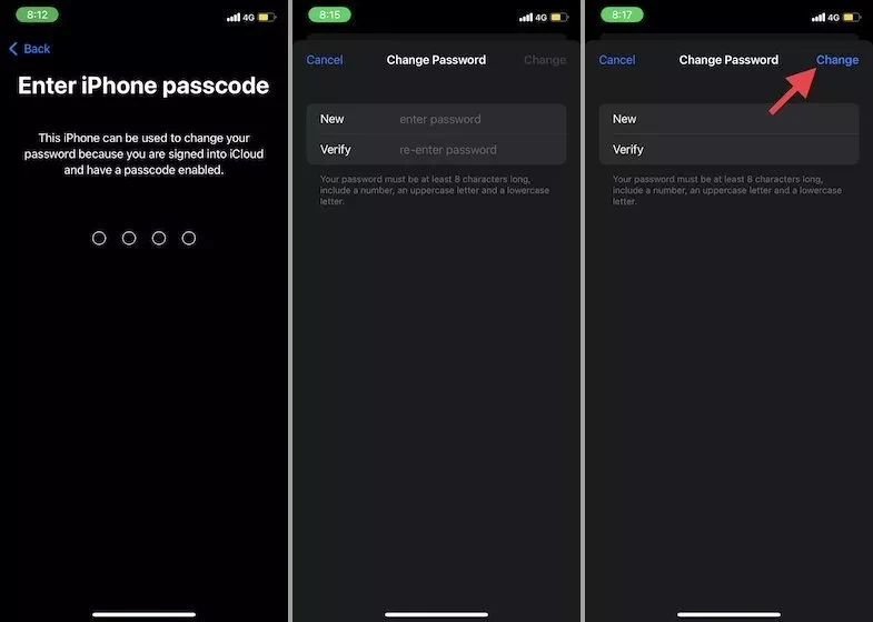 تغییر رمز Apple Account در آیفون