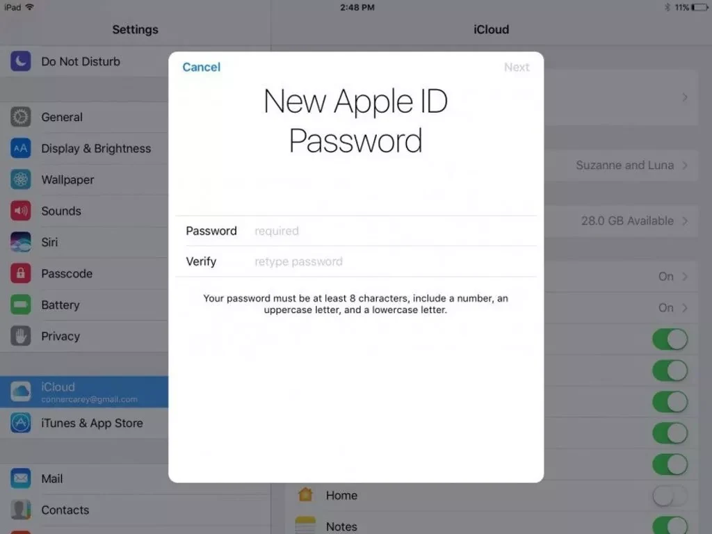 ساخت رمز جدید Apple Account