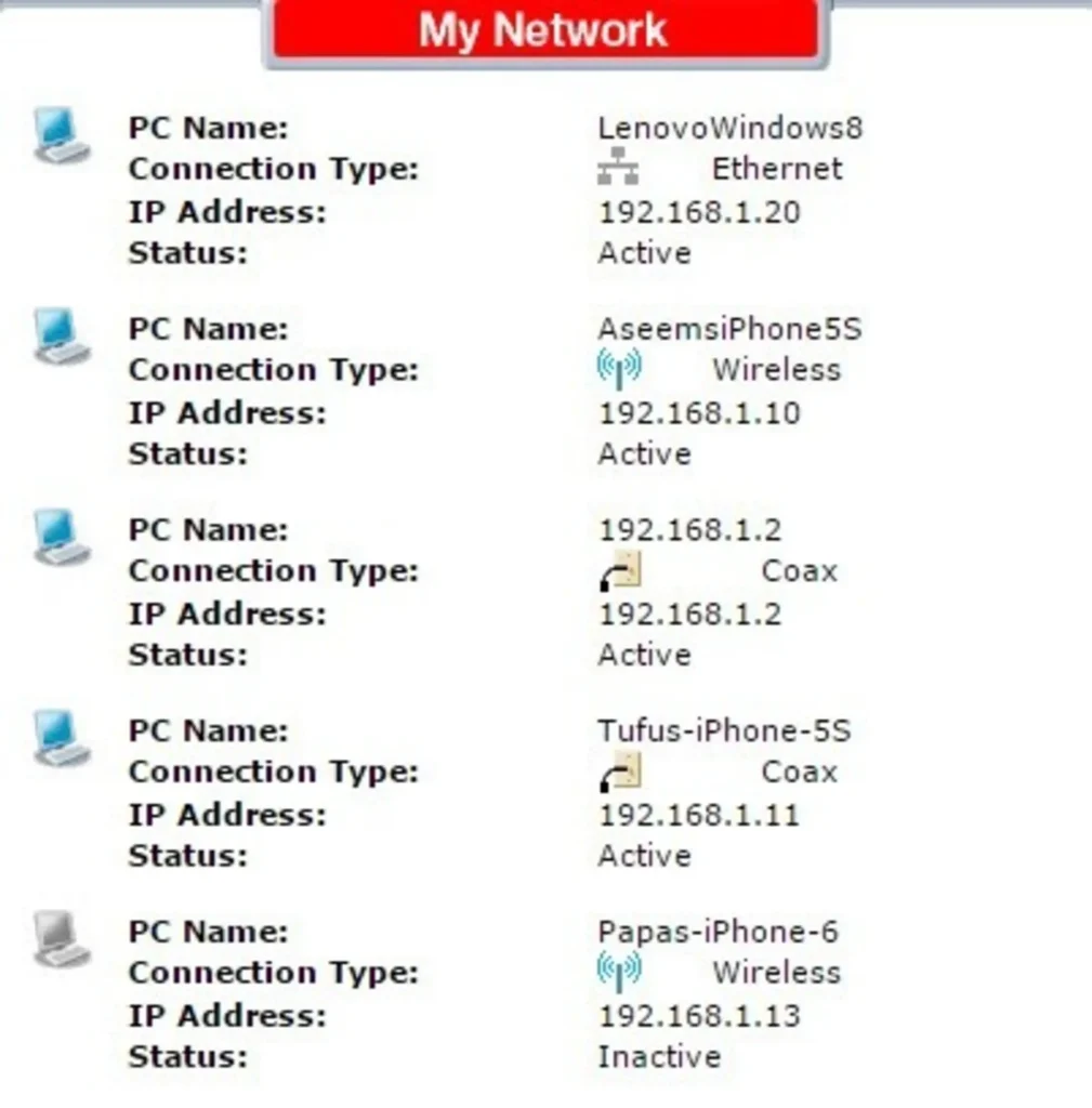 بررسی دستگاه‌های متصل به وای‌فای – مرحله 1