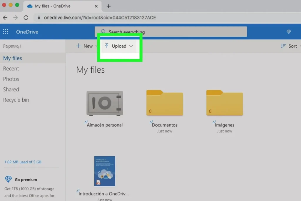 انتقال فایل به آیپد با OneDrive – مرحله 2