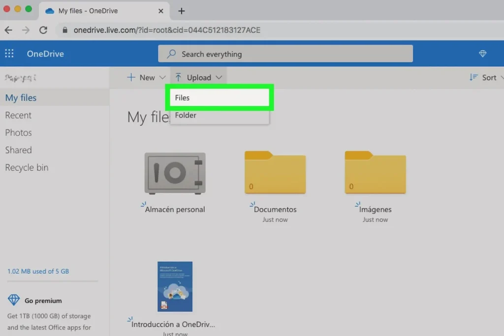 انتقال فایل به آیپد با OneDrive – مرحله 3