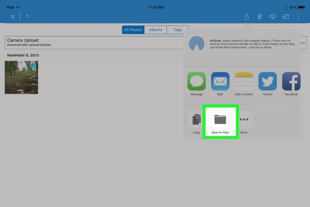 انتقال فایل به آیپد با OneDrive – مرحله 10