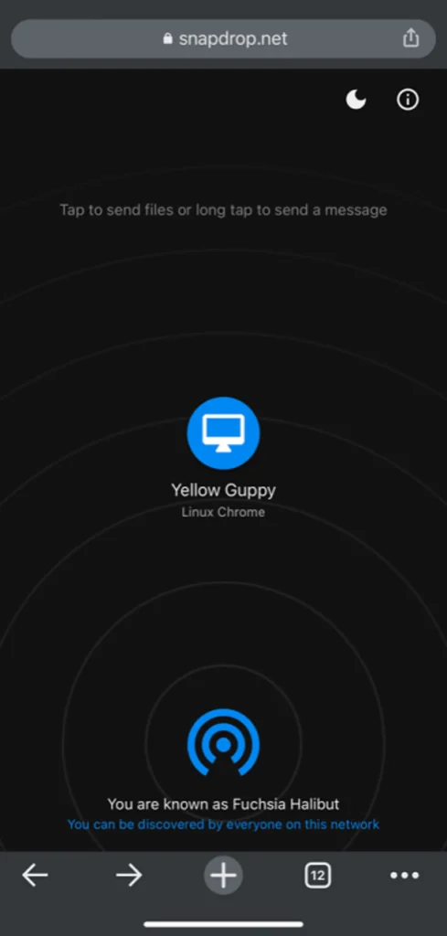 انتقال فایل با Snapdrop بین دستگاه‌ها – مرحله 5