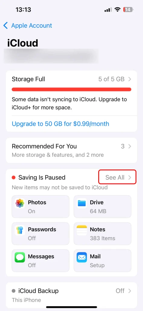 بکاپ واتساپ در آیفون و iCloud – مرحله 4