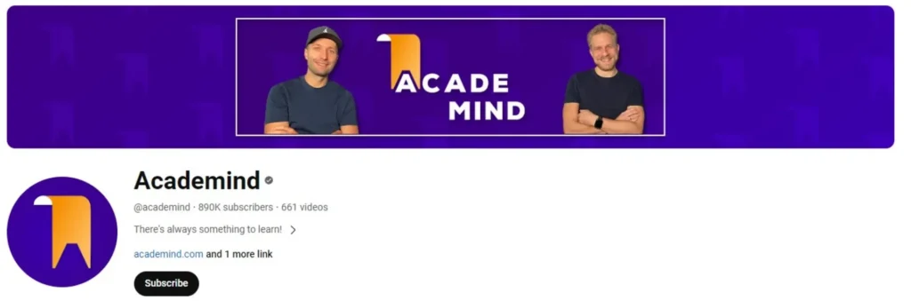 کانال Academind برای آموزش توسعه وب